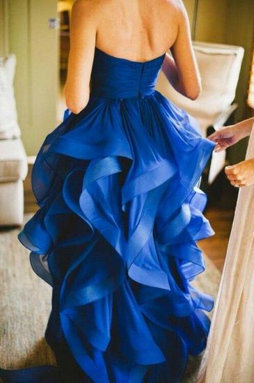 Sweetheart Royal Blue Cheap Wedding Dress Organza Puffy Hot Sale Brideal Dress for Beach Wedding_1