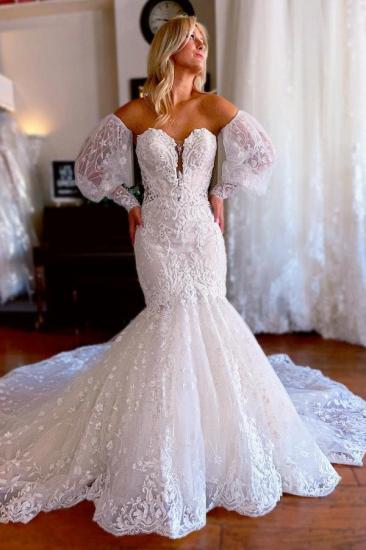 Vintage Sweetheart Lace Mermaid Wedding Dress Bridal Gowns_3