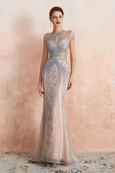 Chloe | Luxus Dark Navy Cap Sleeve Schlüsselloch Sparkle Prom Kleid Online, schöne Champange Kleider für die Abendgesellschaft_5
