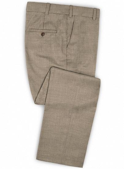 Light brown wool notched lapel casual suit | two-piece suit_3