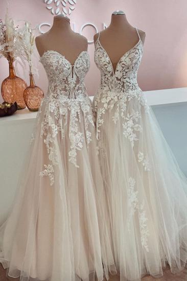 Elegant wedding dresses A line | Wedding dresses with lace_2