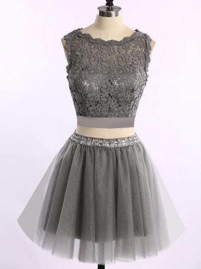 Cute Two Piece Short Cocktail Dresses New Arrival Lace Mini Homecoming Gowns_2