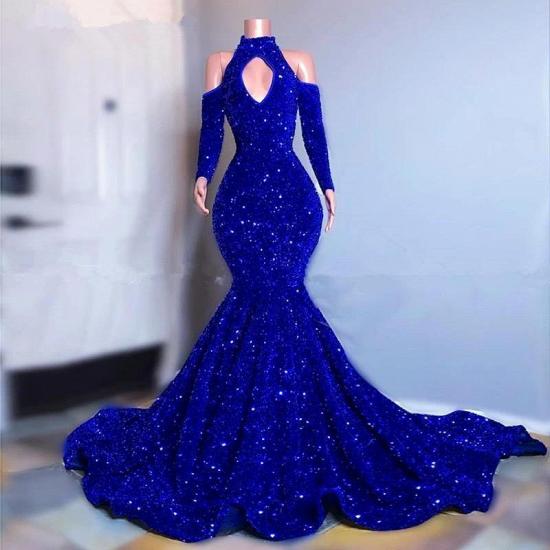 Sparkly Long Sleeves Mermaid Floor-Length Prom Dress_2
