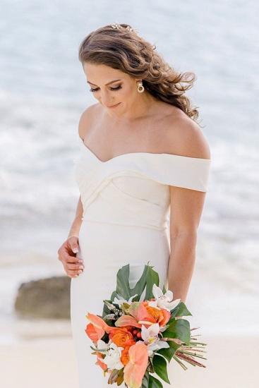 Elegant Off The Shoulder Sheath Wedding Dresses | Floor Length Bridal Gowns Online