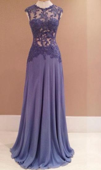See Through Sleeveless Evening Dress Long 2022 Prom Dress with Lace Appliques_1