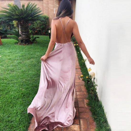 V-Neck Long Prom Dress | Evening Party Gowns With Split_3