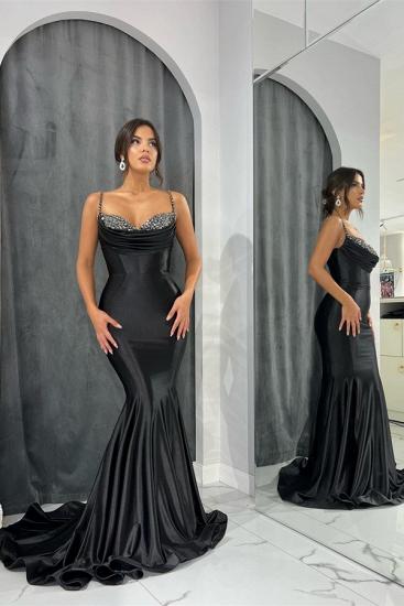 Long Black Evening Dress Cheap | Glitter prom dresses_1