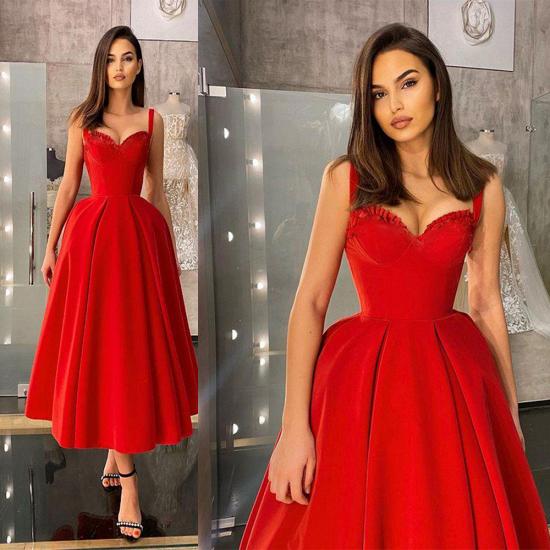 Charming Sleveless Red Homecoming Dress Sweetheart Evening Party Dress_1