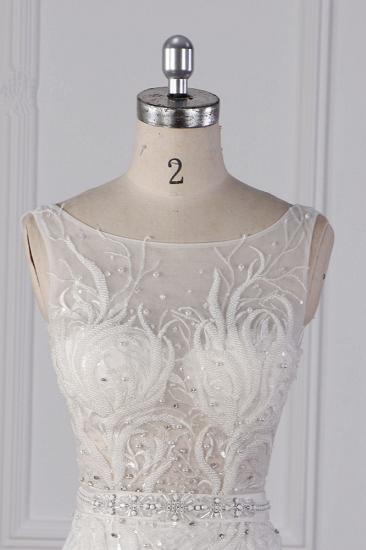 TsClothzone Glamorous Jewel Beadings Sheath Wedding Dress Tulle Beadings Appliques Bridal Gowns On Sale_4