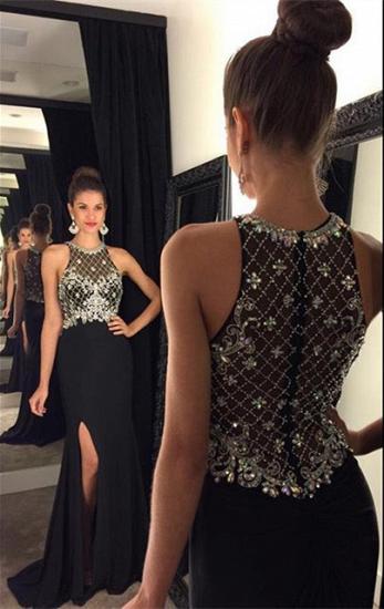Sparkly Black Crusyal 2022 Prom Dress Latest Sleeveless Zipper Party Gowns