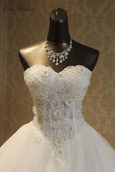 TsClothzone Elegantes, trägerloses Tüll-Ballkleid-Hochzeitskleid mit Applikationen und Pailletten-Schatz-Brautkleidern im Angebot_2