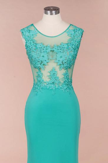 Arrick | Mint Green round neck Cap sleeve Lace appliques Prom Dress_6