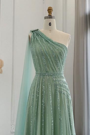 Luxuriöses One-Shoulder-Abendkleid mit glitzernden Perlen und Pailletten, formelles Dubai-Kleid für die Hochzeitsfeier_3
