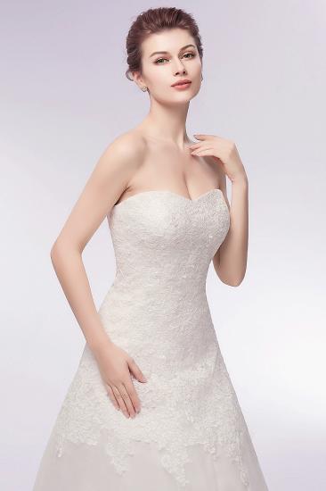 WIHELMINA | A-line Sweetheart Strapless Long Lace Tulle Wedding Dresses_4