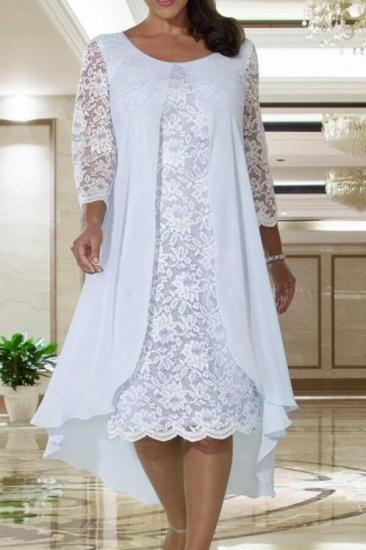 White Aline Mother of Groom Short Dress_1