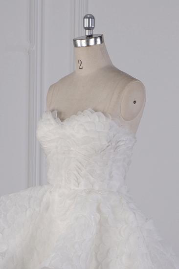 TsClothzone Chic Hi-Lo Strapless Tulle Wedding Dress Appliques Sleeveless Bridal Gowns Online_6
