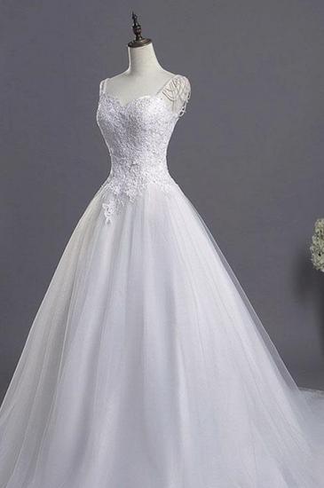 Sweetheart Beading Appliques A-line Wedding Dresses | Chic Tulle Pleated Bridal Gowns_2