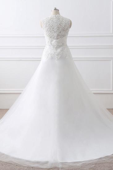 AURORA | Prinzessin V-Ausschnitt Tüll Elegantes Brautkleid mit Spitze_4