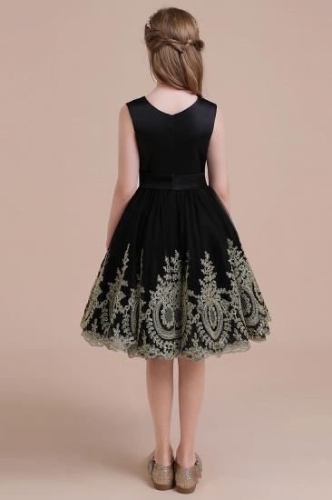 Modest Tulle A-line Flower Girl Dress | Appliques Satin Little Girls Pegeant Dress Online_3