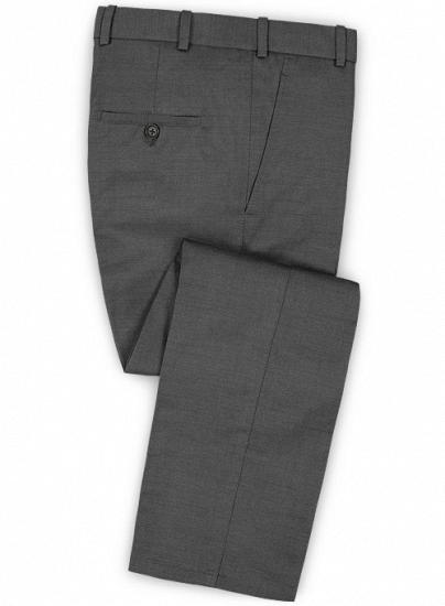 Grauer Anzug aus Twill-Wolle mit fallendem Revers | Zweiteiliger Anzug_3