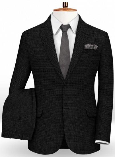 Schwarzer Anzug aus Nadelwolle ｜ Zweiteiliger Anzug_1