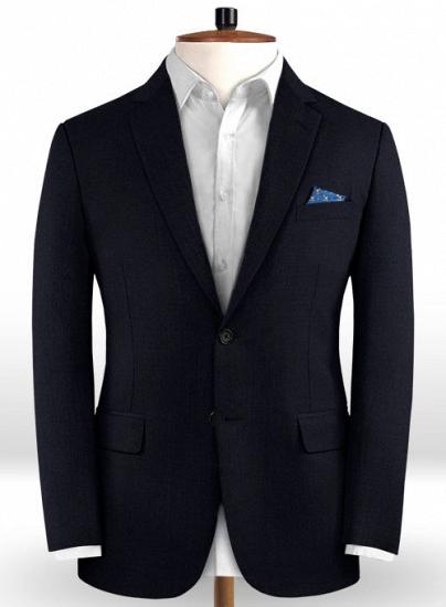 Navy blue pure wool suit | two piece suit_2
