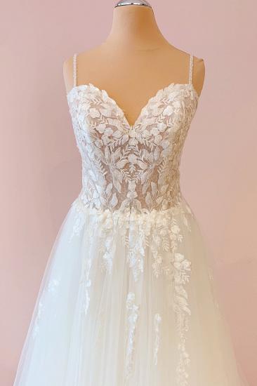 White wedding dresses A line | Wedding dresses with lace_3