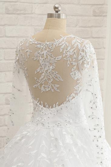 TsClothzone Elegant Jewel Longsleeves Lace Brautkleider Weiße A-Linie Brautkleider mit Applikationen im Angebot_5