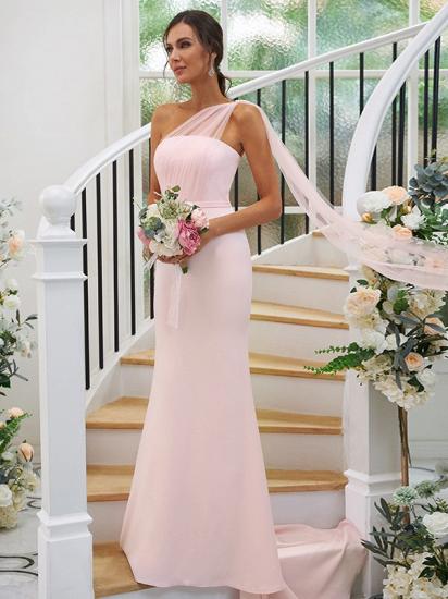 Designer Bridesmaid Dresses Cheap | Pink maid of honor dresses long_4