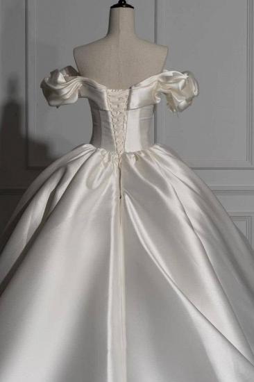 Romantische schulterfreie Ballkleid-Hochzeitskleider aus Satin_4