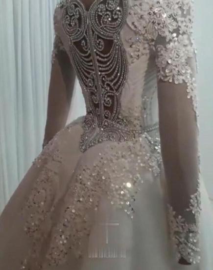 Elegant Long sleeves Mermaid Wedding Dresses with Overskirt_2