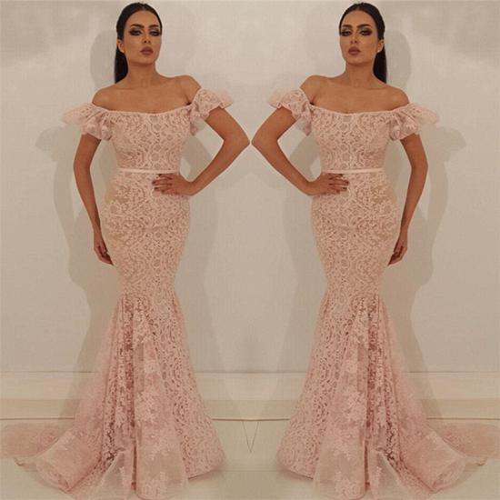 Stylish Off the Shoulder Lace Prom Dress | Chic Mermaid Sleeveless Long Prom Dress_2