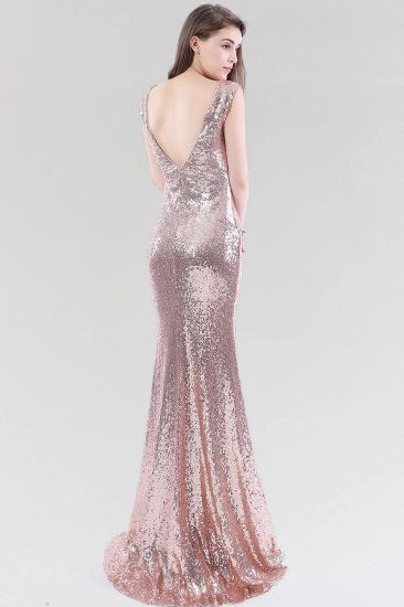 Mermaid Sequined V-Neck Sleeveless Floor-Length Bridesmaid Dress_2