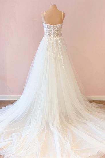 White wedding dresses A line | Wedding dresses with lace_2