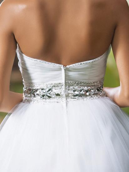 Gorgeous Ball Gown Wedding Dress Sweetheart Tulle Sleeveless Bridal Gowns Open Back On Sale_8