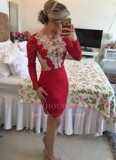 Sexy Sheath Pearls Hoco Dresses 2022 | Lace Short Homecoming Dresses BMT0_5