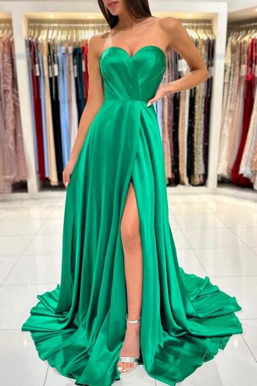 Grünes Abendkleid einfarbig | Lange Ballkleider billig_4