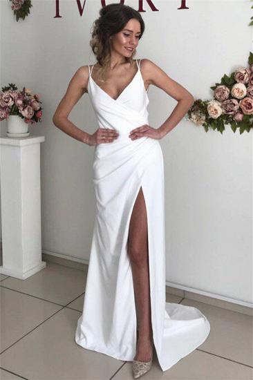 Einfache Abendkleider Rückenfrei | Elegantes Weißes Kleid Lang_1