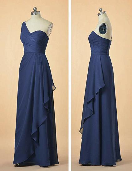 One Shoulder Asymmetrical Chiffon Purple Bridesmaid Dress_7