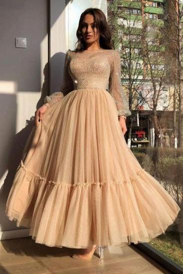 Chic Bubble Sleeves Tulle Aline Party Dress Daily Wear Dress