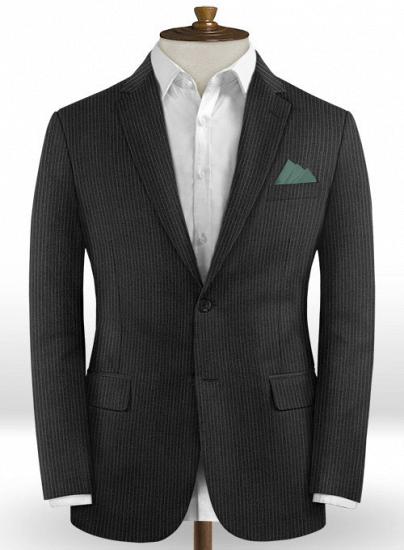 Black mini striped wool suit_3