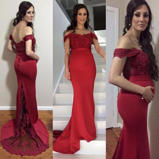Sexy Off the Shoulder Pregnant Evening Dress New Arrival Lace Mermamaid Maternity Dress_3