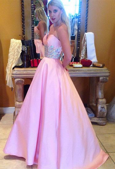 Cute Pink Sweetheart Empire Prom Dress Latest Sweep Train Formal Occasion Dress_2