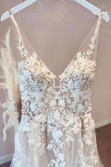 Einfache Brautkleider A-Linie Spitze | Boho-Hochzeitskleider_3