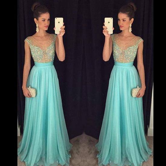Crystal V-Neck Sleeveless 2022 Prom Dresses New Arrival A-Line Natural Party Gowns_3