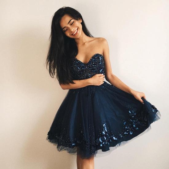 Sweetheart Beads 3D Flowers Navy Tulle Sexy Homecoming Dresses Cheap Online 2022_3