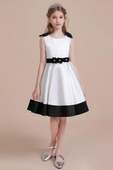 Summer Knee Length Flower Girl Dress | Sleeveless Satin Little Girls Pegeant Dress Online_2