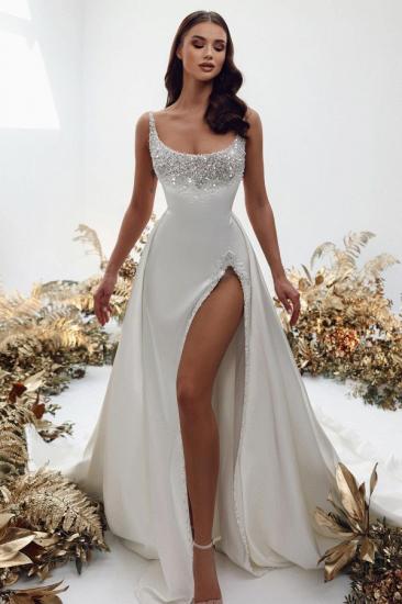 Designer Wedding Dresses A Line Satin | Wedding dresses with glitter_2