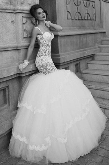 New Style Mermaid Tulle Wedding Dresses 2022 Lace Open Back Sleeveless Bridal Gowns_1