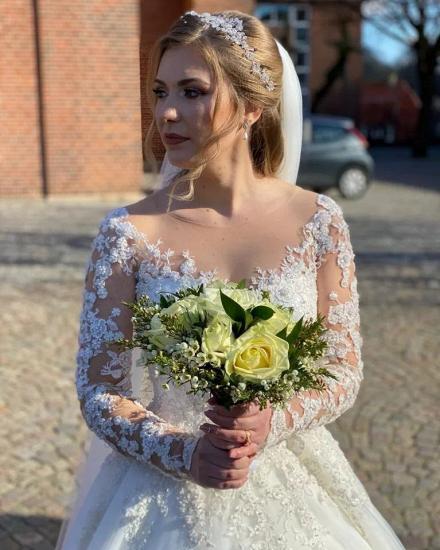A line lace Vintage Wedding Dresses With Sleeves wedding dresses_4